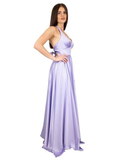 ALLURE Abito Lungo Cerimonia Donna Stile Impero Elegante In Raso