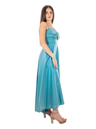 Vestito lungo elegante da cerimonia con spalline stile impero