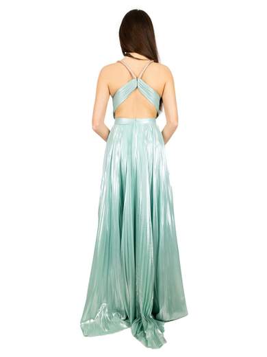 ABITO LUNGO CERIMONIA IMPERO PLISSETTATO