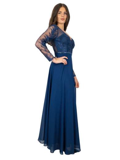 Abito lungo cerimonia manica lunga per mamma sposa o sposo