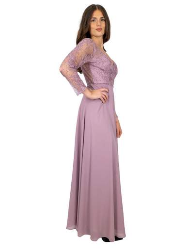 Abito lungo cerimonia manica lunga per mamma sposa o sposo