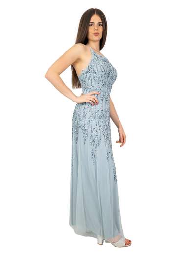 Frank Lyman Abito Lungo Elegante Cerimonia Donna Con Scollo Americana