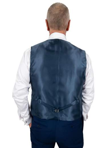 Abito uomo cerimonia slim fit con gilet Drop 7 fresco lana