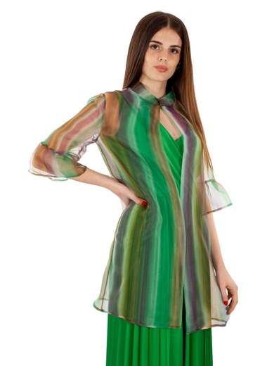 Blazer Donna In Organza Multicolor