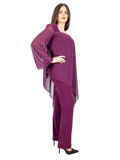 JEAN CRYÒ Completo Pantalone Donna Elegante Con Blusa Per Matrimonio