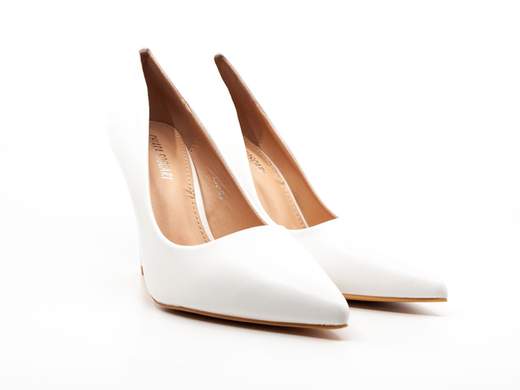 Décolleté bianche da sposa eleganti con tacco alto