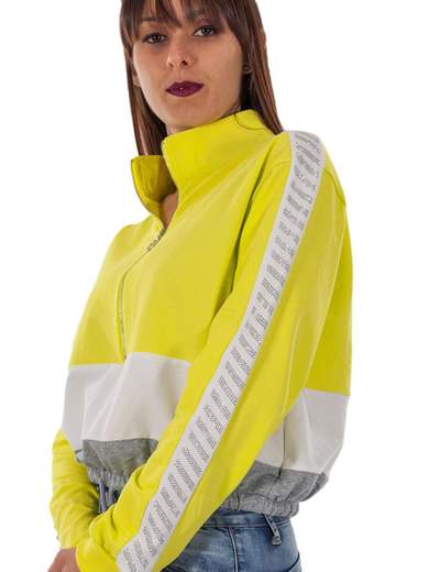 STRABELLO Felpa corta donna con zip MDL1006