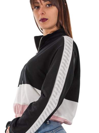 STRABELLO Felpa corta donna con zip MDL1006