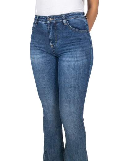 MISS BONBON Jeans A Zampa Donna Push Up Bootcut Scampanati Elasticizzati
