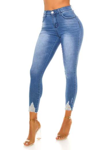 Jeans vita alta skinny push up stretti estivo elasticizzati