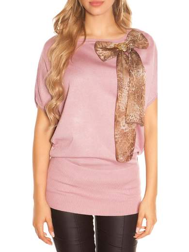 Maglia lunga con fiocco cucito a mano – Eleganza e comfort quotidiano