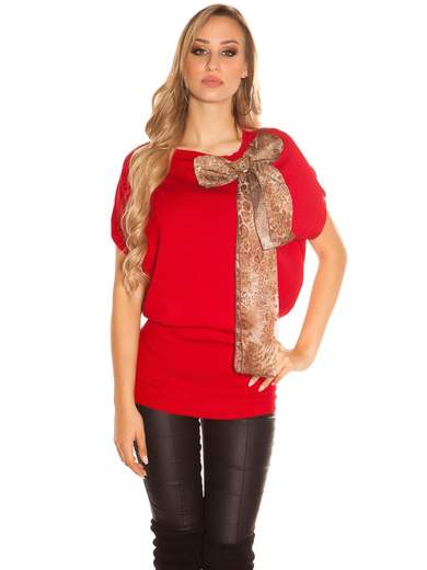 Maglia lunga con fiocco cucito a mano – Eleganza e comfort quotidiano