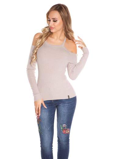 Maglia Spalle Scoperte Manica Lunga 0000in-7026