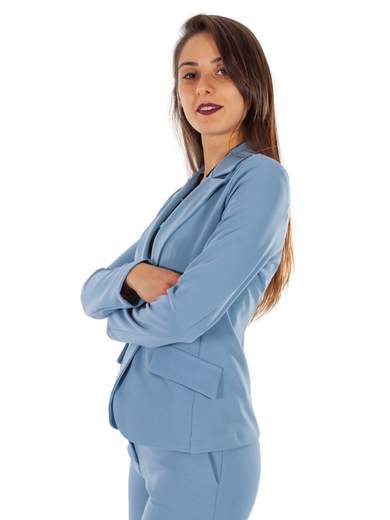 Giacca blazer donna corto elegante in crepe sfoderata.