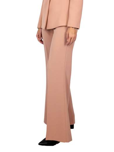 Tailleur donna con giacca in crepe e pantalone over flaire