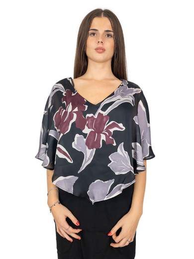 Frank Lyman Tubino Elegante Online Corto Con Balze E Mantella A Fiori