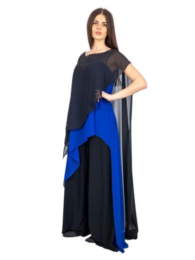 Tuta elegante per cerimonia jumpsuit taglie comode bicolore