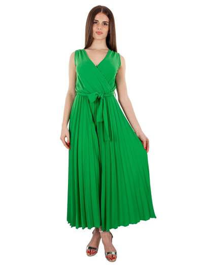 CARMEN Tuta Elegante Jumpsuit Intera Donna Pantalone Palazzo Plisse