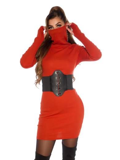KOUCLA Maxi Maglia Vestito Con Mascherina Integrata Vestibilità Slim