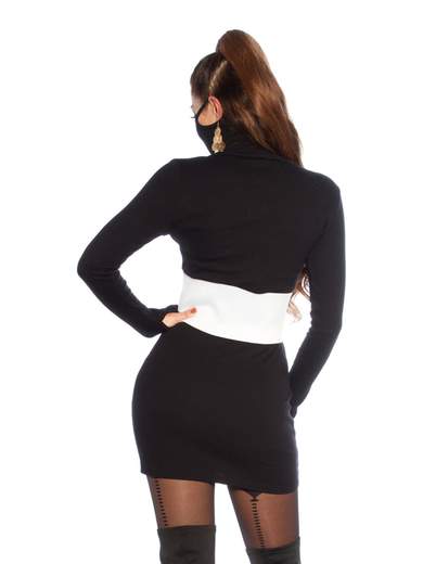 KOUCLA Maxi Maglia Vestito Con Mascherina Integrata Vestibilità Slim