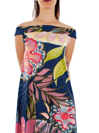 VESTITO SCOLLO A BARCHETTA ESTIVO