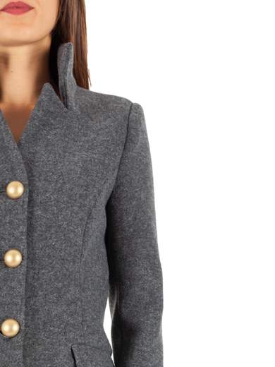 Cappotto donna svasato classico elegante invernale con bottoni