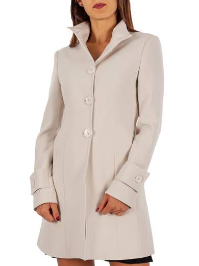 Cappotto Donna Corto Sciancrato Elegante con Collo Alto