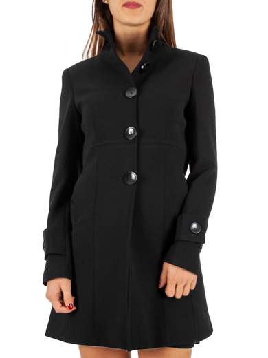 Cappotto Donna Corto Sciancrato Elegante con Collo Alto