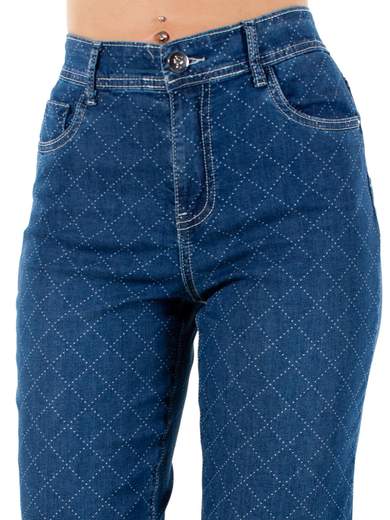 Emanuela Costa Jeans stampa geometrica vita alta EC6258