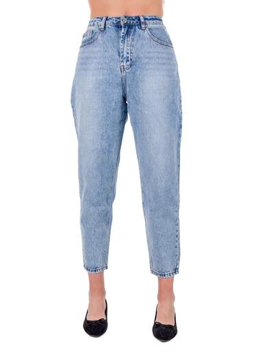 Jeans Boyfriend Donna Vita Alta Larghi Cropped Miss Bonbon