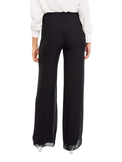 Pantalone elegante a vita alta largo in chiffon