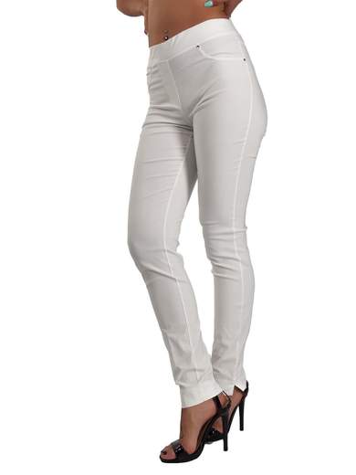 Pantaloni Leggeri in Bengalina Taglie Forti con Spacco