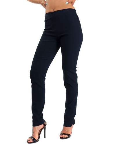Pantaloni Leggeri in Bengalina Taglie Forti con Spacco