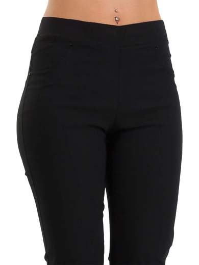 Pantaloni Leggeri in Bengalina Taglie Forti con Spacco
