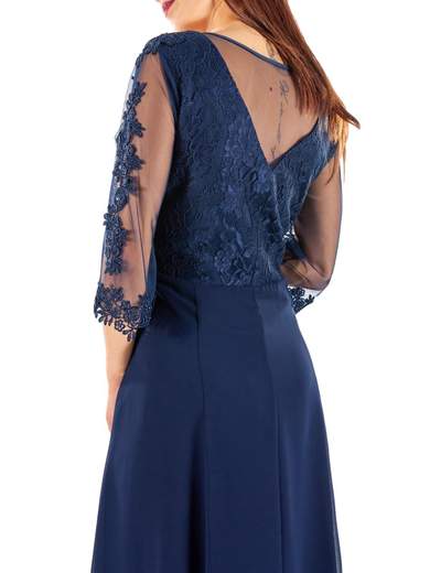 Abito Cerimonia Donna Corto Elegante con Pizzo e Strass