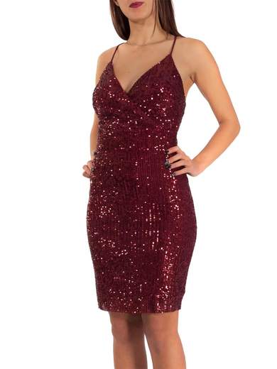 Strabello Evening Vestito Corto Da Sera Elegante Online Donna In Paillettes Sexy