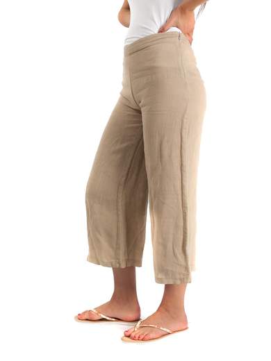 CARMEN Pantaloni gaucho in lino FTI714