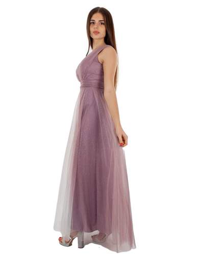 Abito lungo da cerimonia in tulle stile impero