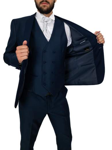 Abito cerimonia uomo Drop 8 con gilet slim fit giovanile