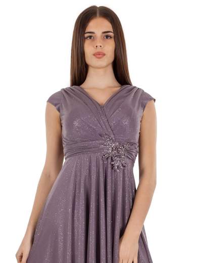 STRABELLO CERIMONIA Abito Cerimonia Corto Per Signora In Chiffon Glitterato