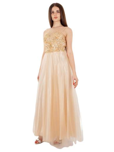 Abito lungo elegante cerimonia donna stile principessa