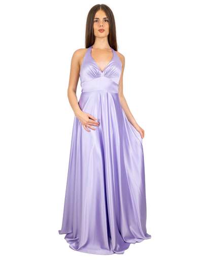 ALLURE Abito Lungo Cerimonia Donna Stile Impero Elegante In Raso