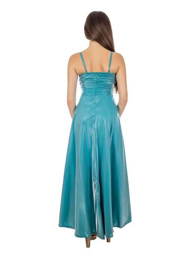 Vestito lungo elegante da cerimonia con spalline stile impero