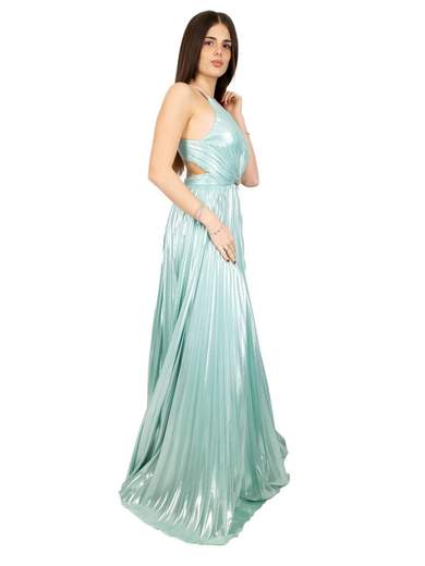 ABITO LUNGO CERIMONIA IMPERO PLISSETTATO