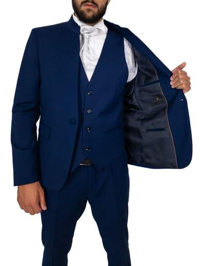 MARCEL MOREL Abito Uomo Elegante Giovanile Collo Coreana Completo Slim Fit Drop 8