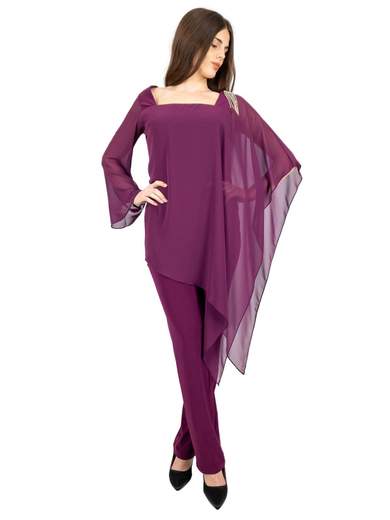 JEAN CRYÒ Completo Pantalone Donna Elegante Con Blusa Per Matrimonio