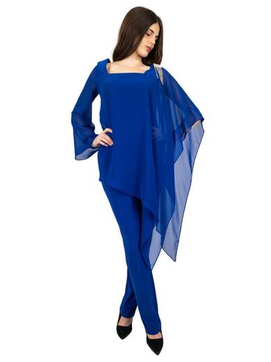 JEAN CRYÒ Completo Pantalone Donna Elegante Con Blusa Per Matrimonio