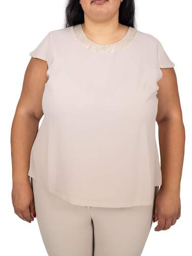 Elegant Plus Size Women’s Outfit in Crepe and Sequins