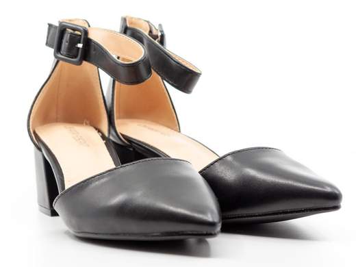 Décolleté con tacco largo e basso da cerimonia con cinturino