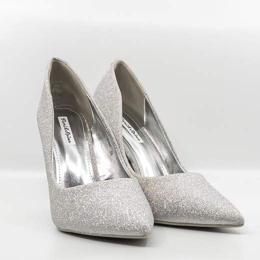 Décolleté argento glitter tacco lucido cm 11 e mezzo 8380